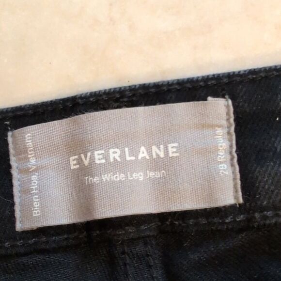 Everlane The Wide Leg Jean Black Size 28 - Picture 5 of 9